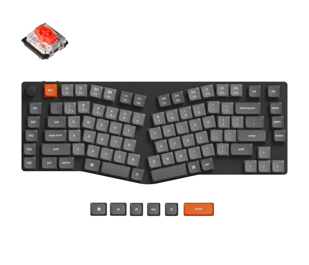 Keychron K15 Max H1 UltraSlim Low Profile Gateron Red Ergonomic RGB - 1507479 - zdjęcie